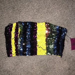 *NWT* Sequin strapless tube top